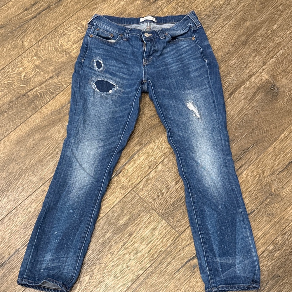 Madewell Blue Distressed Boyfriend Jeans